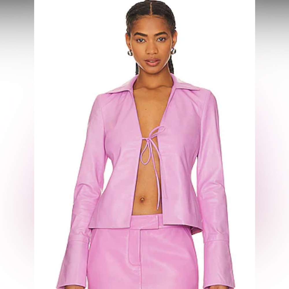 Pink Tie-Front Blazer